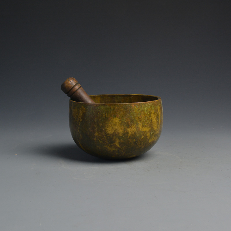 Van Yin Bronze Bowl of brass Bronze Chime Bowl old Bronze Age Bronze Bowl Buddha Hall Swing Piece 12cm with baseball mallet sound Mianlong-Taobao