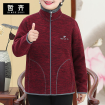 Middle-aged womens clothing mothers top 2019 new spring and autumn coat autumn coat wear foreign style warm grandmother outfit