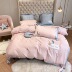 [60S] cung chúc ngủ ngon bông satin đính yêu bông denim 1.8m2.0 - Bộ đồ giường bốn mảnh bộ chăn ga gối đệm cute Bộ đồ giường bốn mảnh