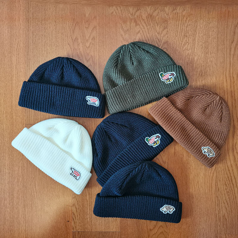 humanmade hat polar bear embroidery wool line hat duck small pig melon leather hat knit cap black cold cap tide