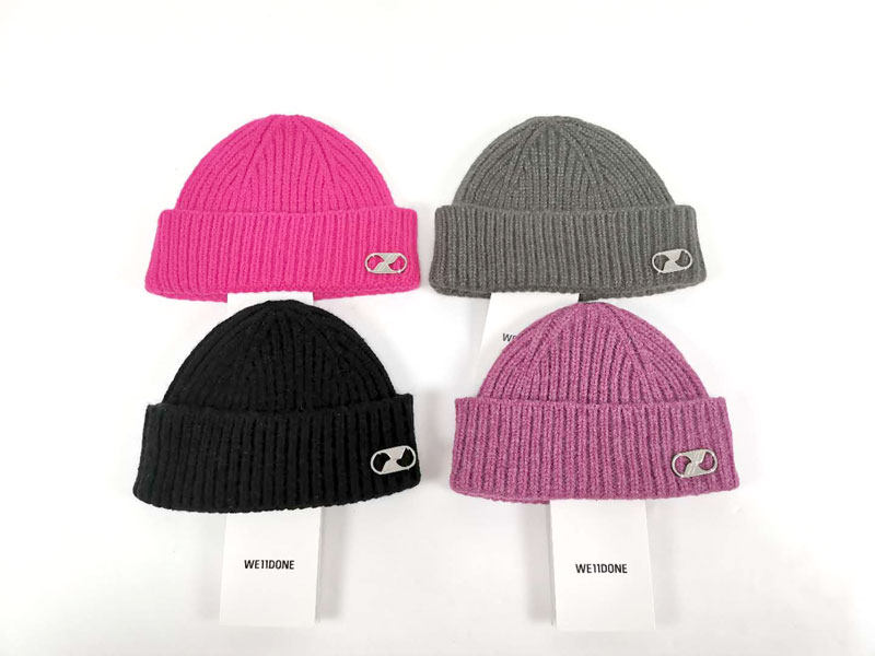 High quality 20FW WE11 metal logo Cold hat DONE Hat right Zhilong Tongan wool line cap melon leather hat