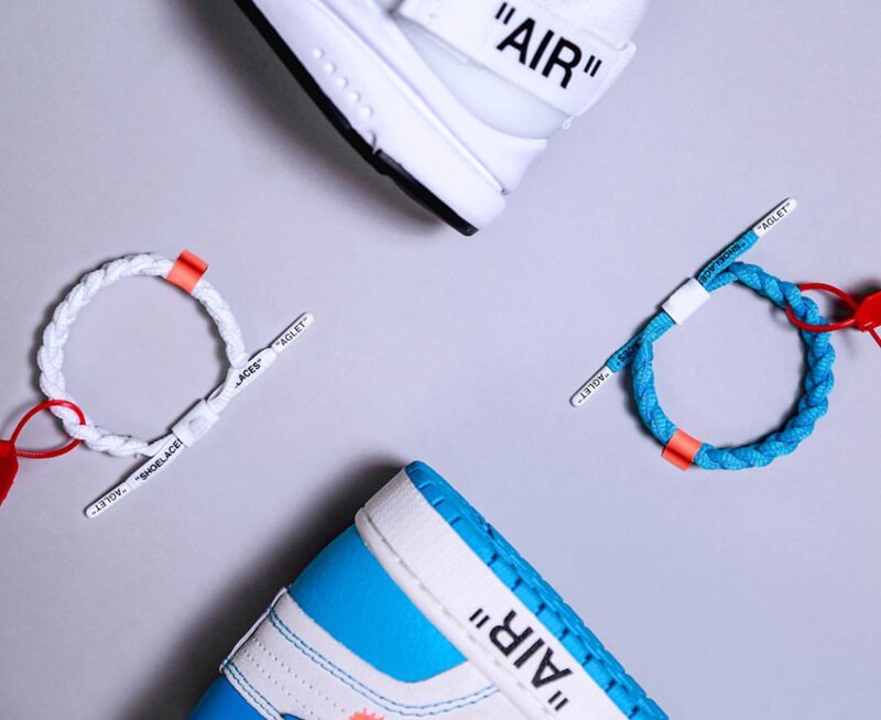 Independent high quality ow hand chain Holographic reflective hand chain North Carolina Blue joint limited sports hand chain Couple hand chain