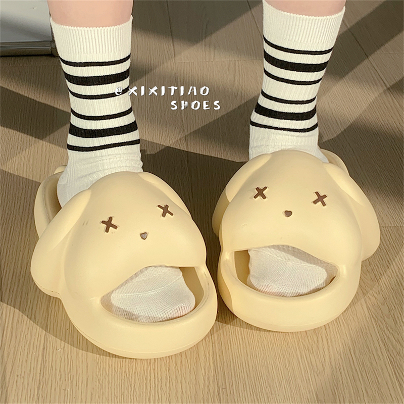 Comfortable Home Non-Slip Soft Flat-Soled Parent-Child Slippers, Summer Cute Creative 3D Rabbit Slippers for Women
