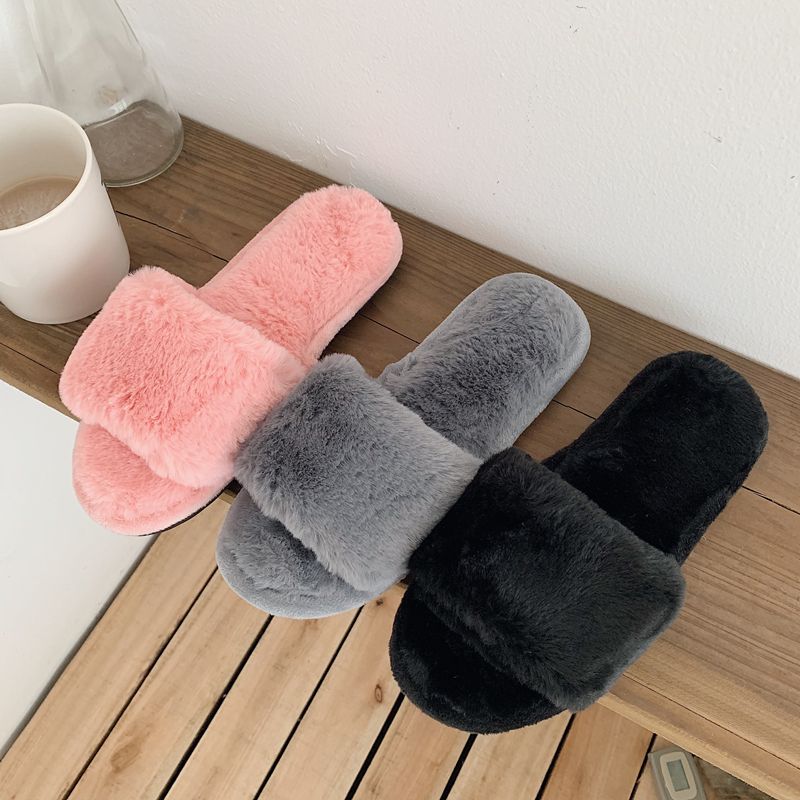 Autumn Winter Sweater Cotton Slippers Women Autumn Winter Students Ins Wind Minimis Korean version Indoor bedroom with plush shoes