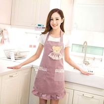 Double-layer cotton waterproof and oil-proof Korean fashion cute adult home cooking summer beautiful apron