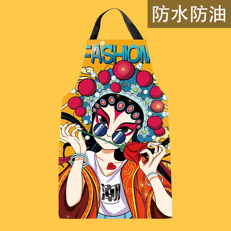 Cotton Linen Cute Mesh Red Apron Women Waterproof Oil & Oil Kitchen Home Cooking Apron Polenta Wear wear and fashion pretty