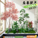 Simulated Green Plant Combination Landscaping under the Stairs, Tropical Artificial Plant Landscape, Artificial Trees, Indoor Potted Plant Decorations