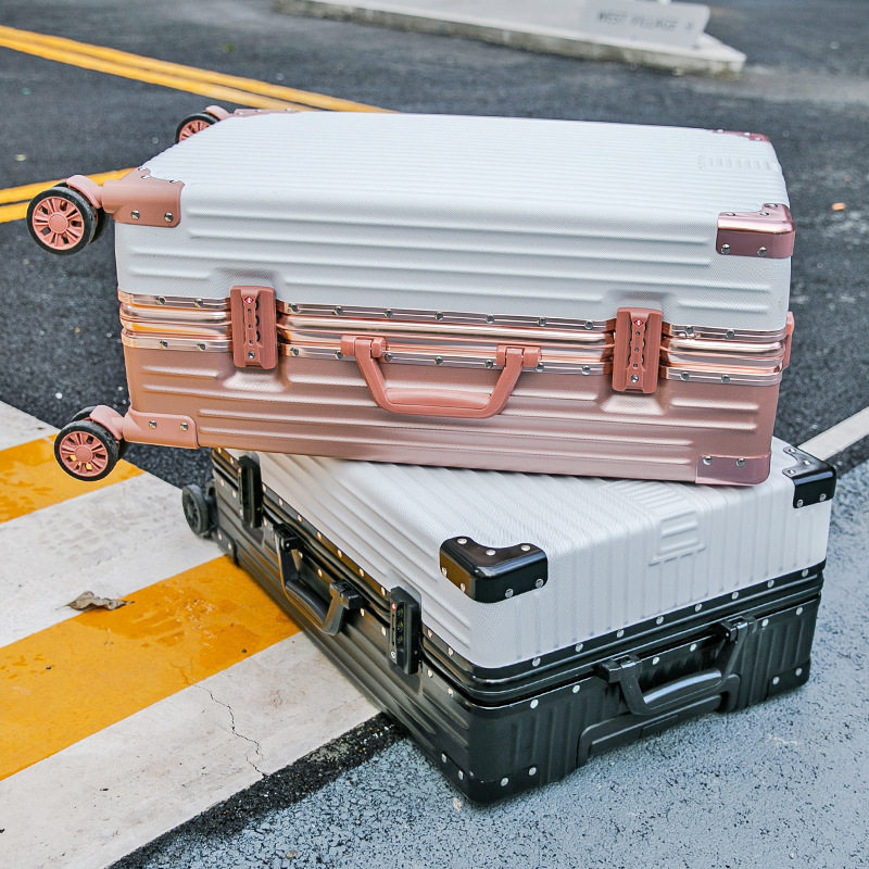 Suitcase pull-lever box mesh red suitcase aluminium frame case 24 Cryptoleather case 28 inch universal wheel student male and female