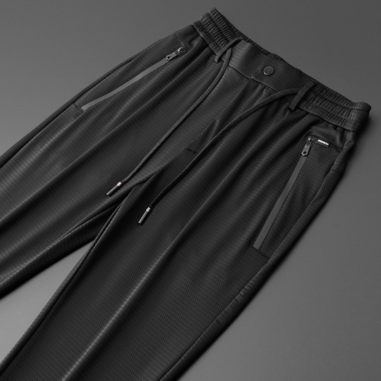 夏季丝滑休闲裤男宽松超薄款速干裤子男士运动裤冰丝男裤直筒长裤