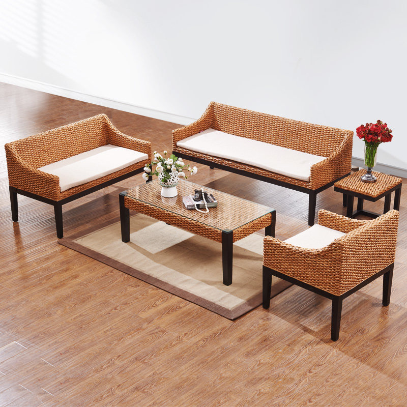 Southeast Asian rattan sofa small family type Balcony Rattan room Living-room Vines Furniture sofa Composition Natural real vine furniture-Taobao