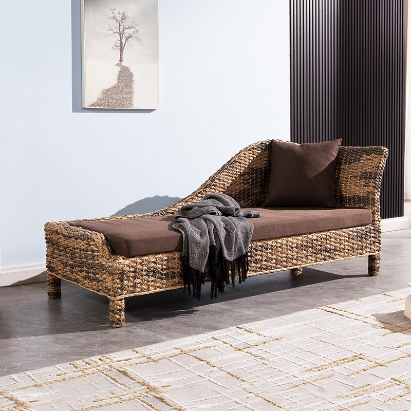 chaise longue beauty couch rattan sofa bed bedroom chaise longue single sofa simple real rattan furniture chaise longue