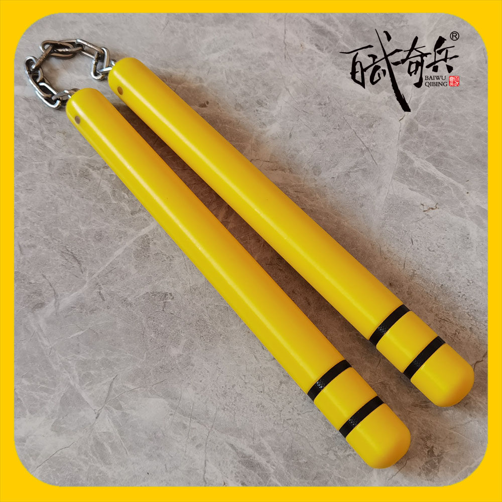 Bruce Lee S death game nunchaku steel chain yellow nylon nunchaku two-section stick anti-slip combat training performance