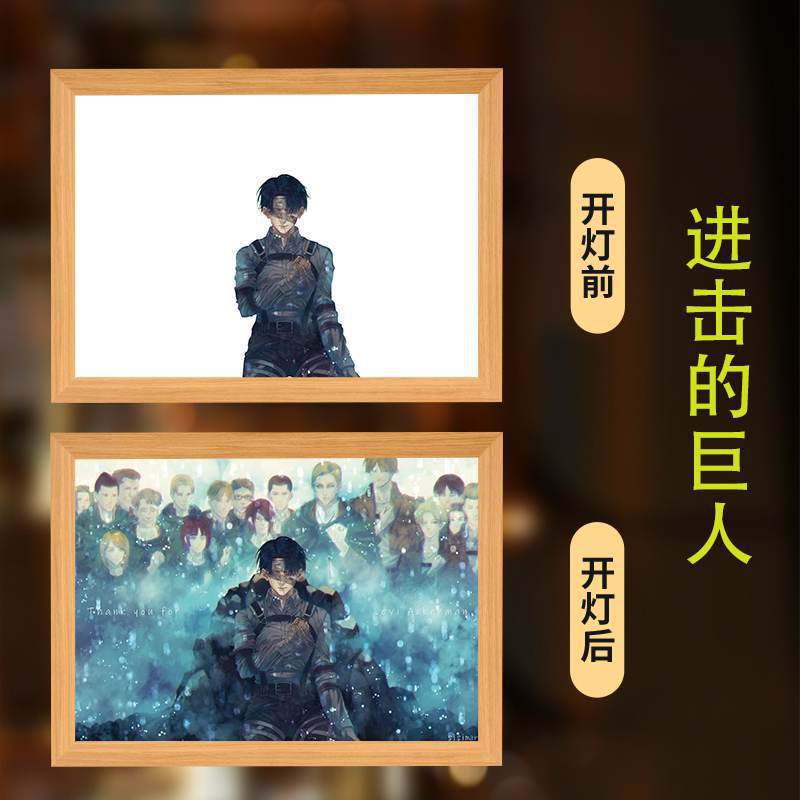 Attack on Titan Merchandise Light Painting Night Light Anime Mikasa Levi Eren Photo Frame Display Stand Birthday Gift Attack on Titan Merchandise Light Painting Night Light Anime Mikasa Levi Eren Photo Frame Display Stand Birthday Gift