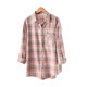 2023 early autumn new small fresh cotton plaid shirt female Korean version long-sleeved loose student top spring and autumn coat