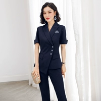 Классический костюм, летний элитный модный тонкий комплект для работы, яркий броский стиль