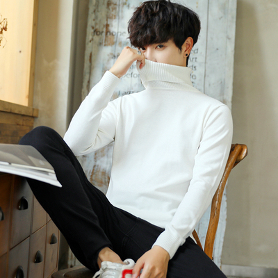 2019 mới mùa xuân và mùa thu cao cổ áo len nam Hàn Quốc giản dị nam thanh niên áo sơ mi thời trang áo len nam - Hàng dệt kim
