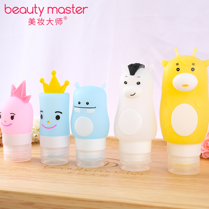 Beauty Makeup Master Cartoon Silicone Packaging Bottle Travel Portable Cosmetic Lotion Bottle Shampoo Squeeze Bottle Containing Bottle