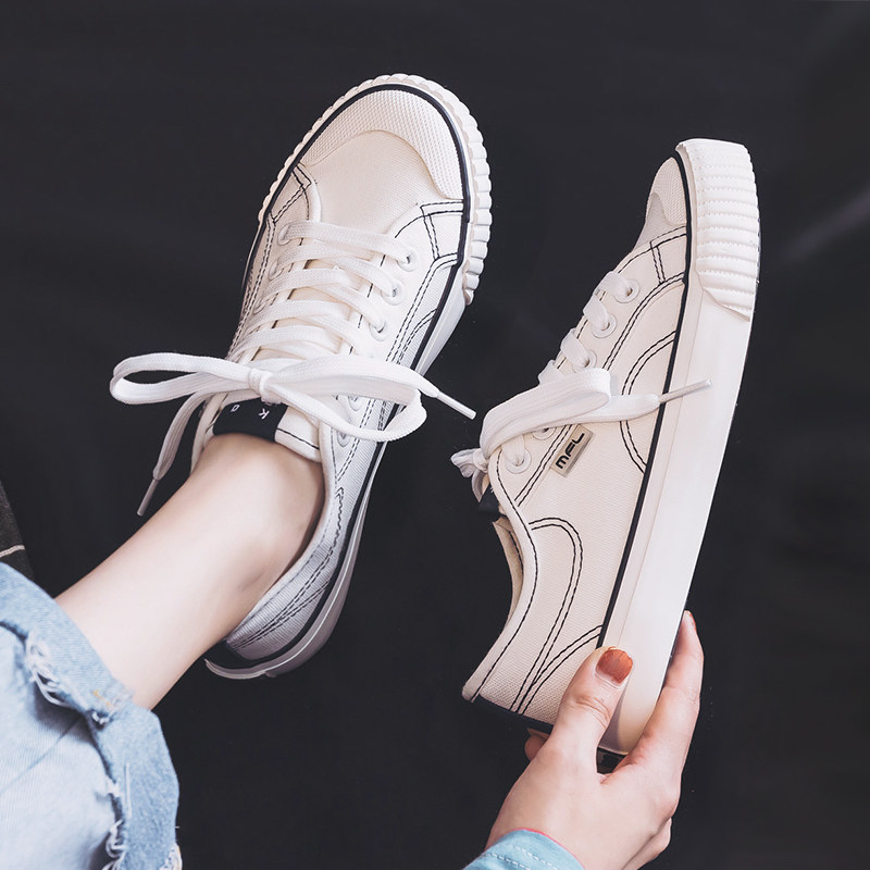 Small white shoes 2022 new autumn white canvas shoes female students breathable thin all-match cloth shoes white shoes