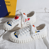 White shoes canvas shoes female students flat - handed Han Edition 2022 summer new small white cloth shoes tidal shoes womens shoes
