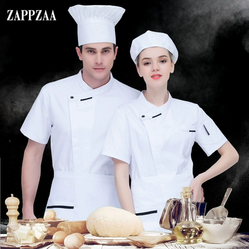 Униформа шеф-повара, мужской комбинезон шеф-повара с короткими рукавами, многофункциональный комбинезон шеф-повара с половиной рукавов для кухни общественного питания, дышащий и тонкий
