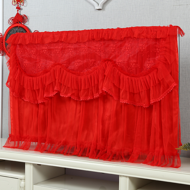 Wedding festive red TV set 42 inch LCD 55 TV set 50 curved 52 wall-mounted TV set dustproof