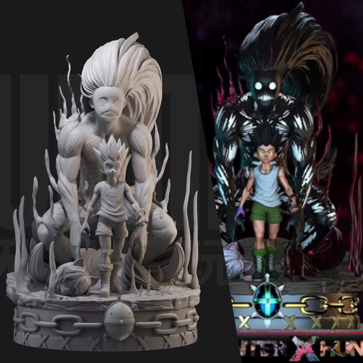 1/24 Xiaojie черненый полно-временный охотник 18 масштаб GK белая модель 3D-печатная солдатская модель 2798