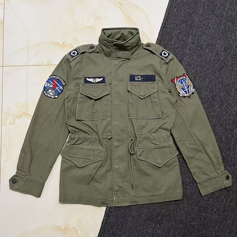 M65 Men's Military Field Jacket Coat M51 Herringbone Workwear Jacket Windbreaker Military Style Army Travel