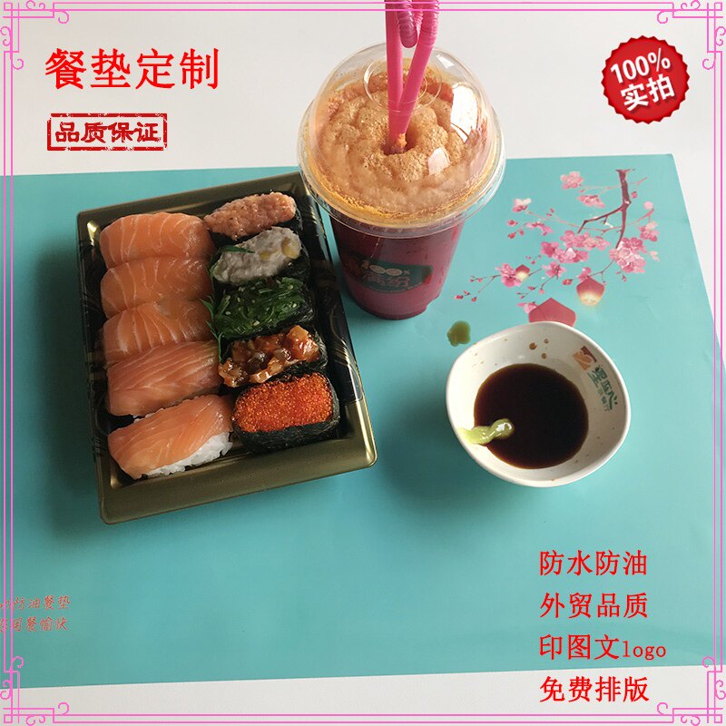 Customize disposable dining mat cup cushion outside delivery event promotional print photo waterproof oil does not break down quality and environmental protection