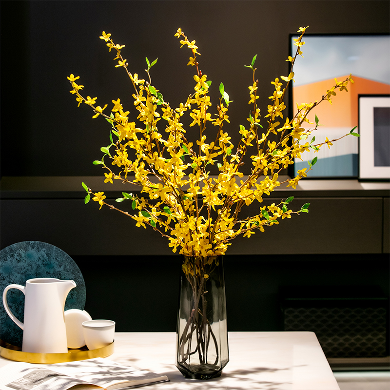 Yellow Greet Spring Flowers Fake Flowers Emulation Flower Upscale 2021 New Living-room Dancing Lan Table Silk Flowers Placed Adornment