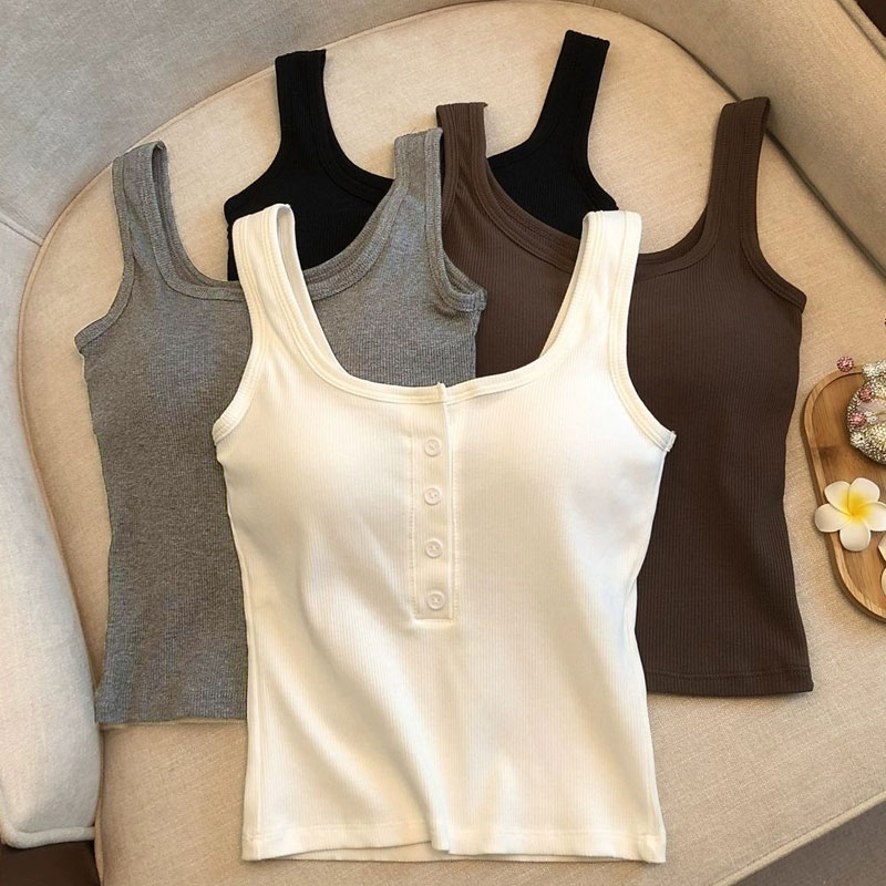 Modal Integrated Fixed Strap Camisole with Chest Pads for Women, Slim Fit Sleeveless Tube Top — تصویر 1