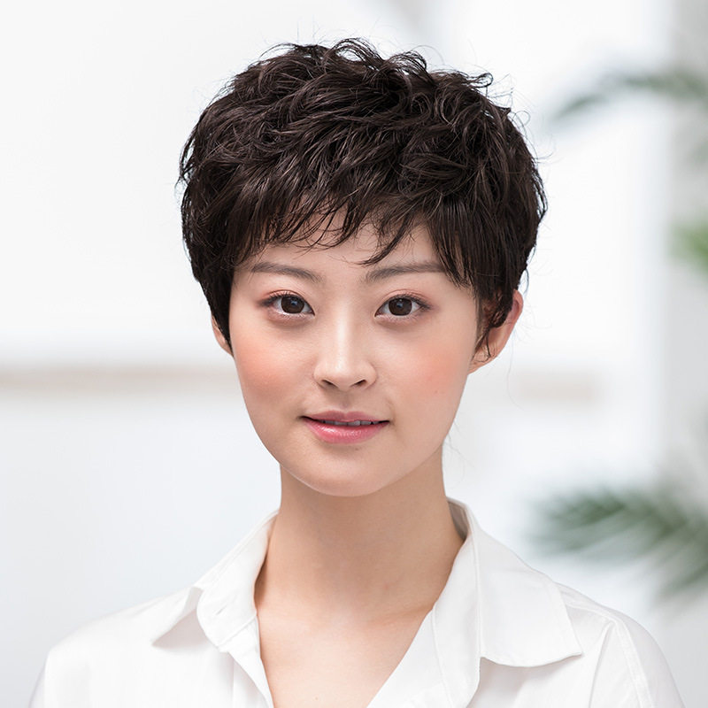 Lady Short Hair Hair Fashion Wig Lady Short Hair Short Hair Naturally Flush Hollow Wire