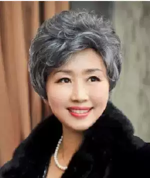 Middle-aged and elderly white wigs give mothers a performance, old lady, old lady, curly hair, breathable, not sultry fake