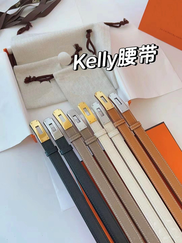 Hermès Kelly Genuine Leather Belt, Simple and Versatile, Adjustable, Fashionable, Suitable for Dresses and Pants, Women's Belt