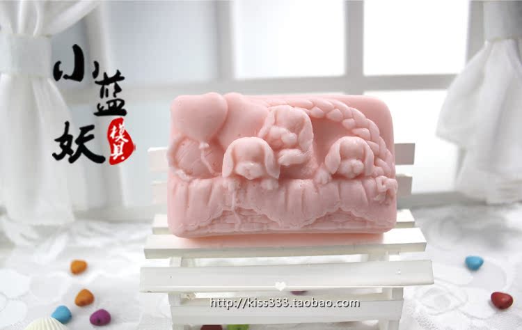 B1560diy sáng tạo con chó con làm bằng tay thơm xà phòng mềm silicone silicone mài khuôn sô cô la fondant kẹo mềm khuôn làm nến