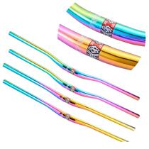 Suitable FOR mountain colorful car HANDLEBAR BICYCLE DOWNHILL OFF-ROAD LENGTHENED PLATED colorful car HANDLEBAR 800MM HANDLEBAR accessories#