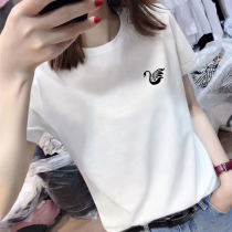 Short sleeve loose tide brand T-shirt women's white coat European 2021 new foreign style Joker summer wear women's clothing