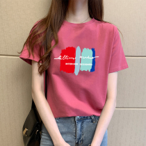 Black Women 2021 New European Tide Plus Size Loose Short Sleeve T-shirt Summer Top Joker ins Solid Color Round Neck