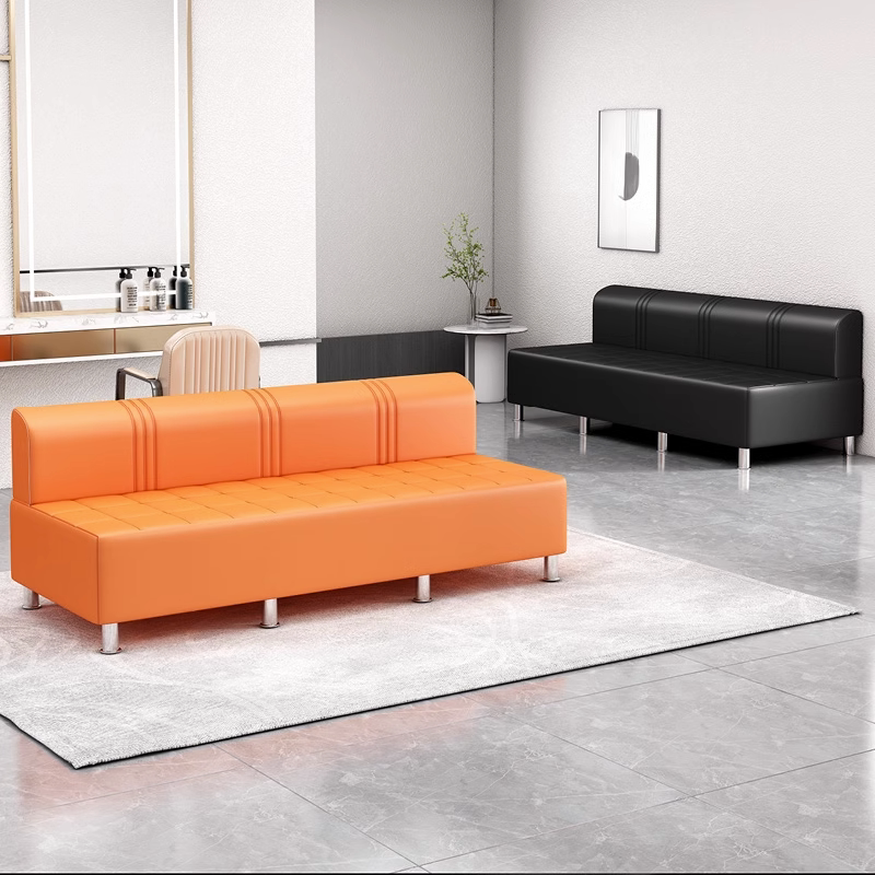 Modern Minimalist Hairdressing Chair, Barber Chair, Leather Bench, Orange and Black Commercial Seat, Wear-Resistant Modern Minimalist Hairdressing Chair, Barber Chair, Leather Bench, Orange and Black Commercial Seat, Wear-Resistant