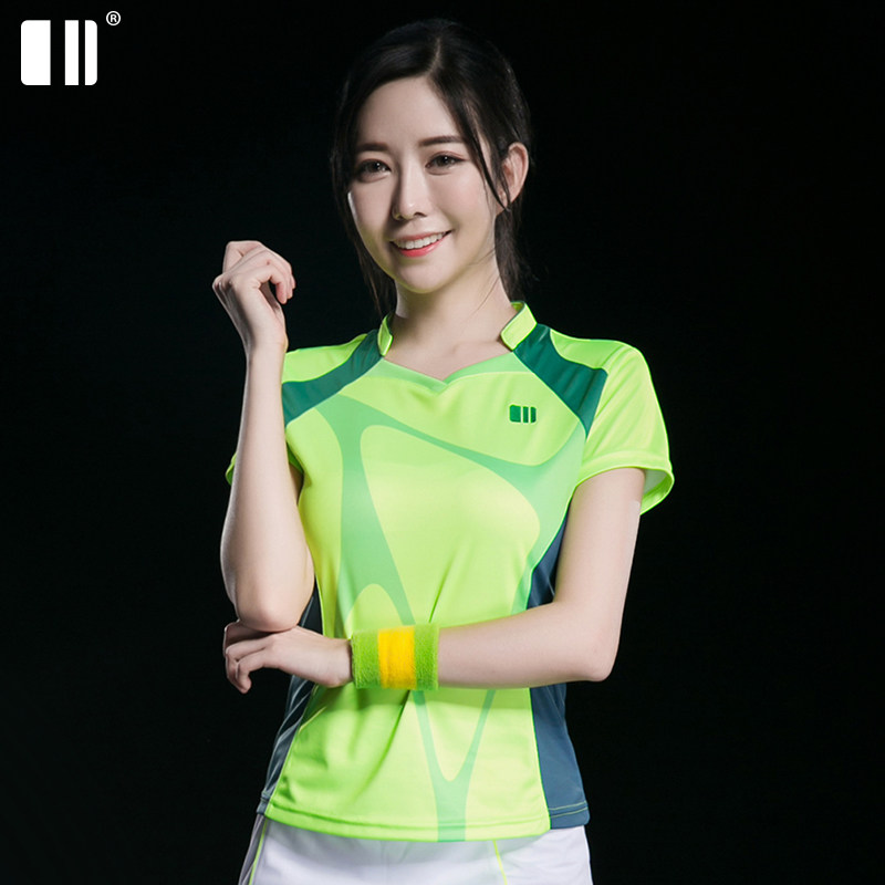 Single and double size slim fit and quick-drying sports t-shirt women's summer short-sleeved breathable sweat-absorbing badminton clothing top tennis clothing