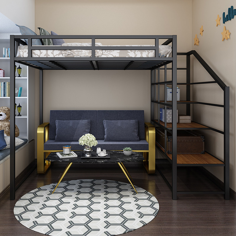 Nordic Iron Arch Elevated Bed Small House Bed Room Bed Multifunctional Building Bed Bed Bed Bed Bed Bed Bed Bed