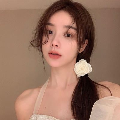 钟情山茶花发饰头绳夏天少女甜美发卡日系发圈简约法式气质百搭