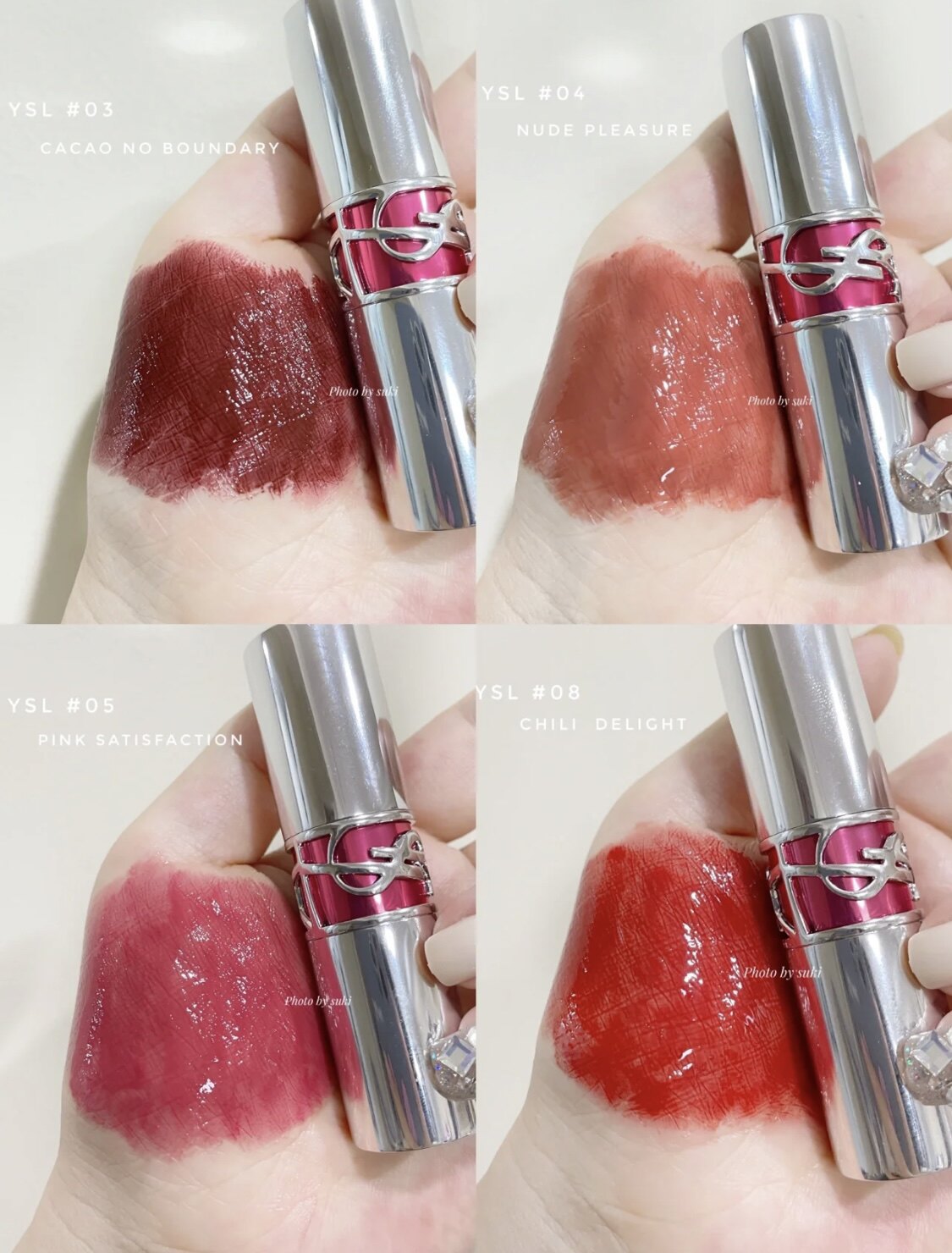 Meidai part of the spot YSL Saint Laurent 2022 spring new silver tube round tube moisturizing lip balm 04 05 06