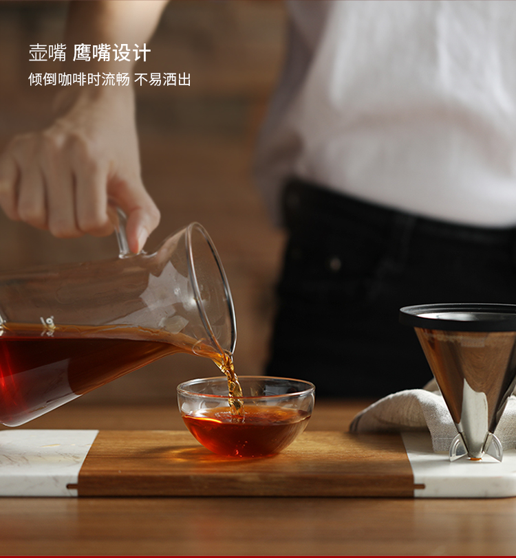 Hero tay cà phê nồi thiết lập kính chia sẻ nồi di động nhỏ giọt thép không gỉ cà phê lọc cốc bình pha cà phê moka