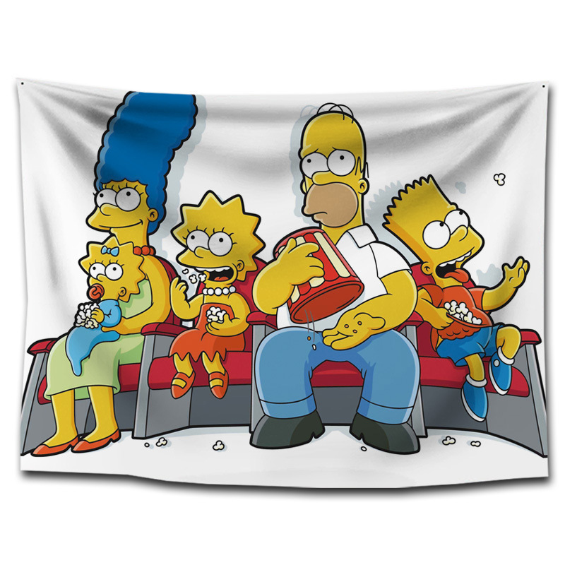 Simpsons Simpsons Tide thương hiệu tấm thảm vui nhộn hoạt hình anime bạt tường vải trang trí phòng trẻ em - Tapestry tranh thảm treo tường