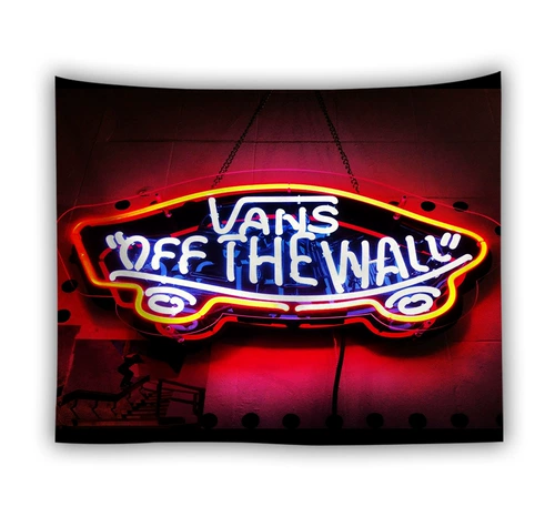 Подвесная ткань в скандинавском стиле, неоновый свет, буквы VANS, европейские и американские гобелены, скейтборд, модный бренд VANS, фон, украшение на стену, подвеска на стену