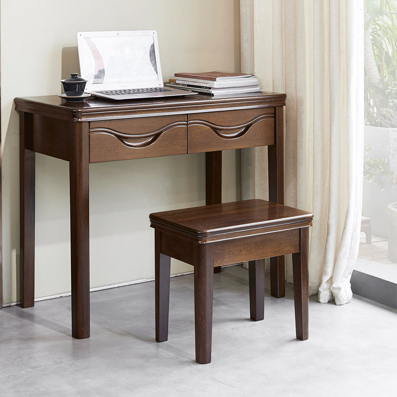 One Metre Sunshine Furniture Solid Wood Desk Bedroom Small Desk Brief Modern Little Family Type Walnuts Wood 90cm Desk