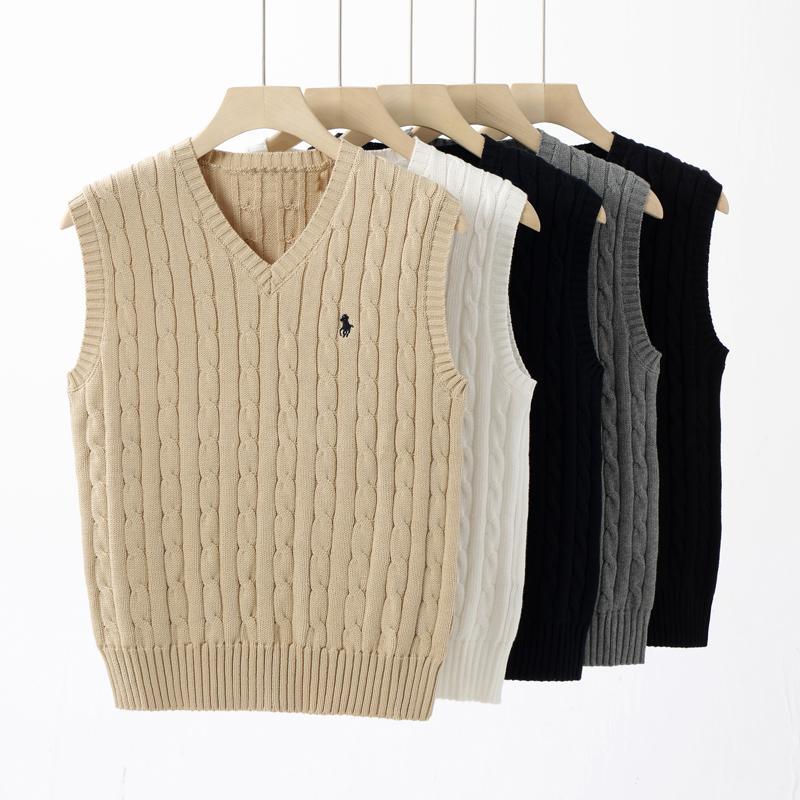 Autumn and Winter Men's Pure Cotton Knitted Vest Pullover V Neck Sleeveless Knitted Twist Casual Warm Vest Sweater Autumn and Winter Men's Pure Cotton Knitted Vest Pullover V Neck Sleeveless Knitted Twist Casual Warm Vest Sweater