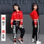 Trẻ em nhảy hip hop đường phố trang phục cô gái tay dài jazz biểu diễn nhảy phù hợp với cô gái hiện đại quần áo khiêu vũ bụng bụng đồ bộ cho be gái 12 tuổi