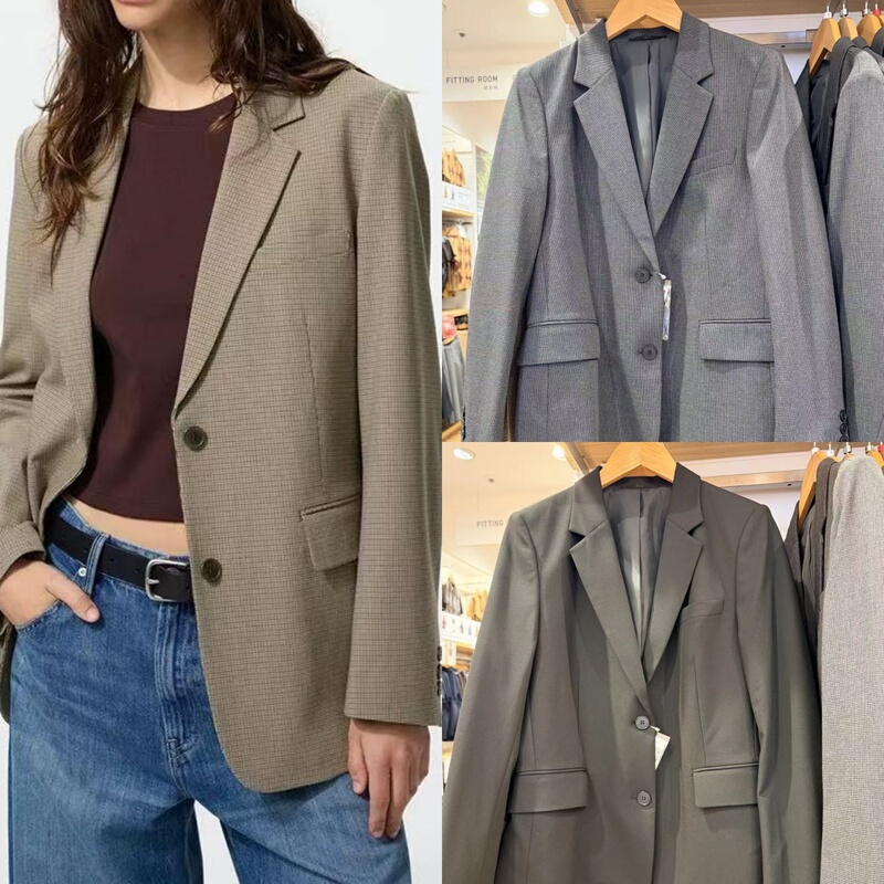 Cabinet 399! 26 Autumn Plaid Casual Blazer for Women, Commuting Long Sleeve Single-Breasted Daily Suit 489025 Cabinet 399! 26 Autumn Plaid Casual Blazer for Women, Commuting Long Sleeve Single-Breasted Daily Suit 489025