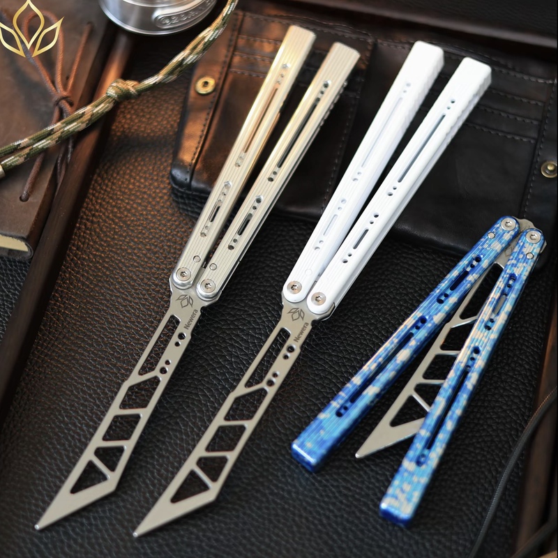 New Era Yao Ri V2 Series 7 Aluminum Unsharpened Butterfly Knife Safety Practice Tuning Fork Original Design